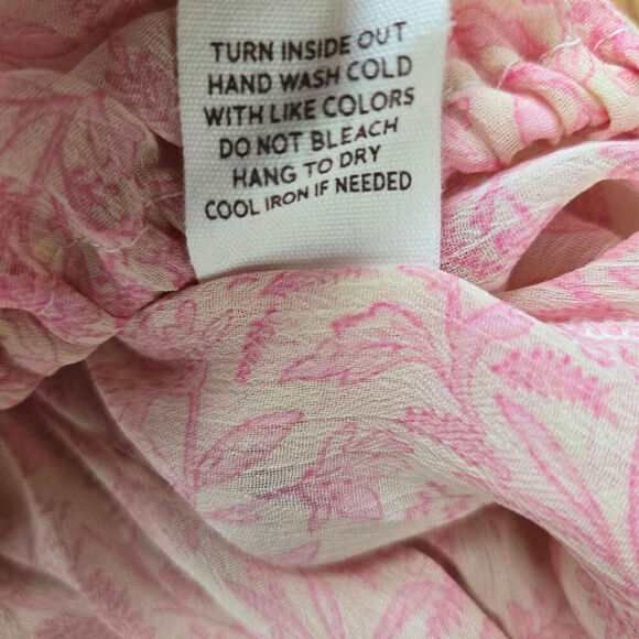 Blu Pepper Women's Peasant Blouse Medium Boho Semi-sheer Ruffle Floral Regency - Picture 8 of 10